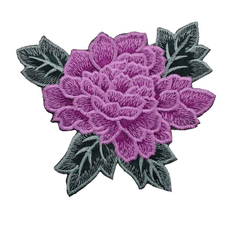 Fashion Show Costume Decorative Peony Patch Flower Motif Embroidery Diy Bag Hat Textile Iron-on Badge Sticker Accessories Patch
