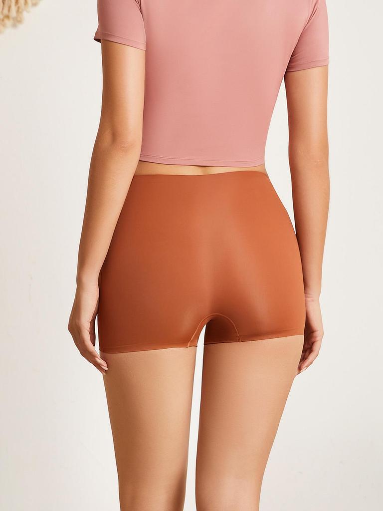 1pc High Waist Seamless Boxer Briefs For Women Boyshorts Soft Safety Panties Under the Skirts Underwear Anti-lighting No Rolling Shorts Lingerie