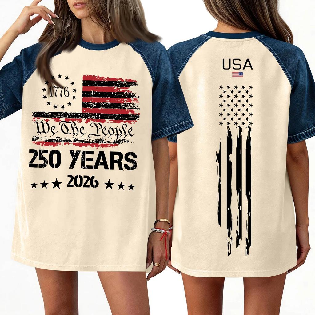 Women's Denim Patchwork Top, Casual Short-sleeved Comfortable T-shirt, Fashionable For Spring And Summer.