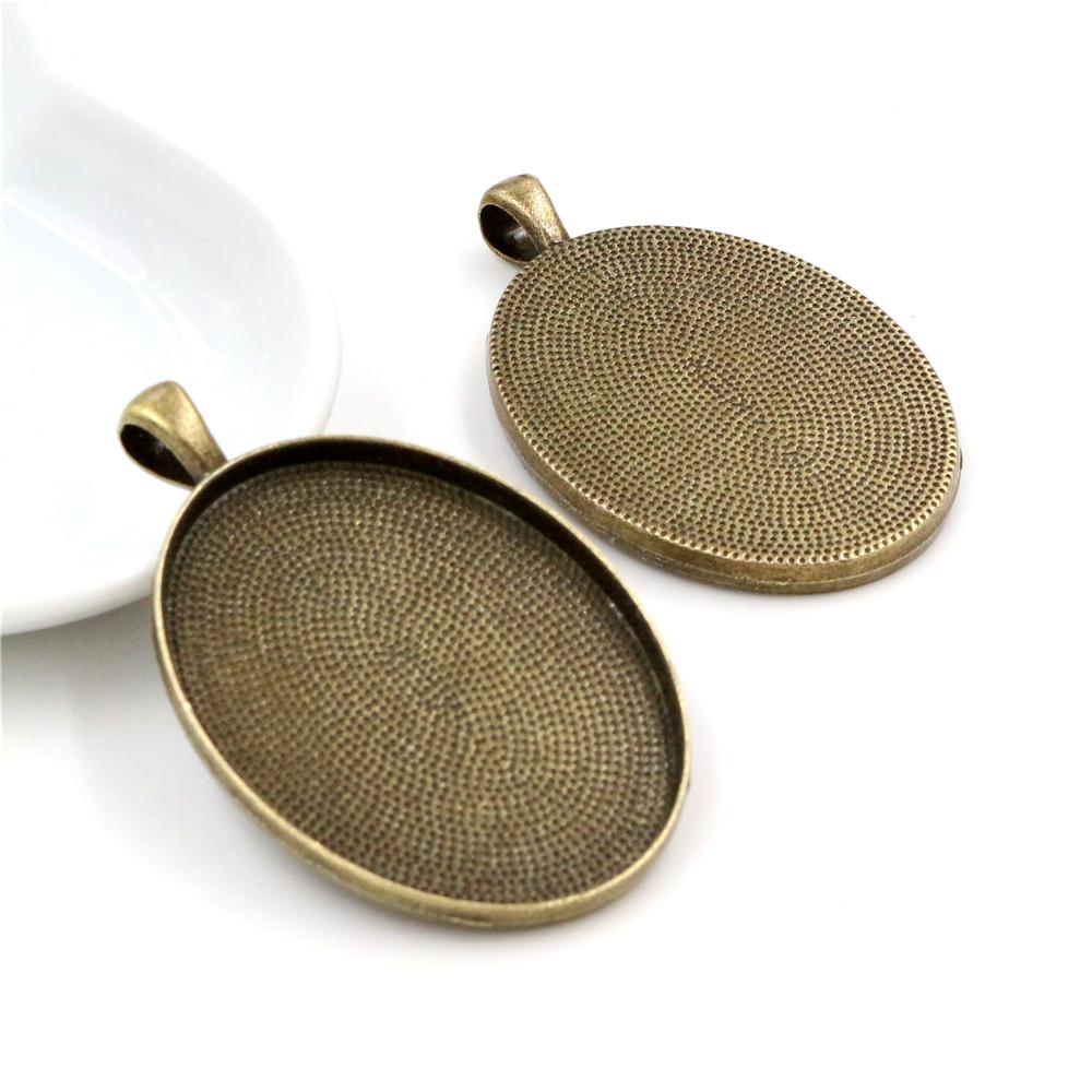 Neue Mode 5 Stück/Los 30x40mm Innenmaß 8 Farben Beschichtet Einfacher Stil Cabochon Basis Fassung Anhänger Anhänger