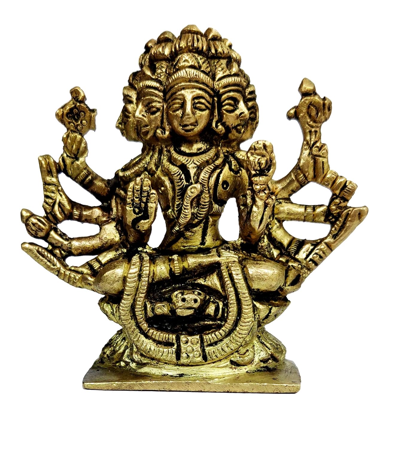 

Pure Brass Idol Gayatri Savitri Rare Collectible Statue Of Mother Of Vedas