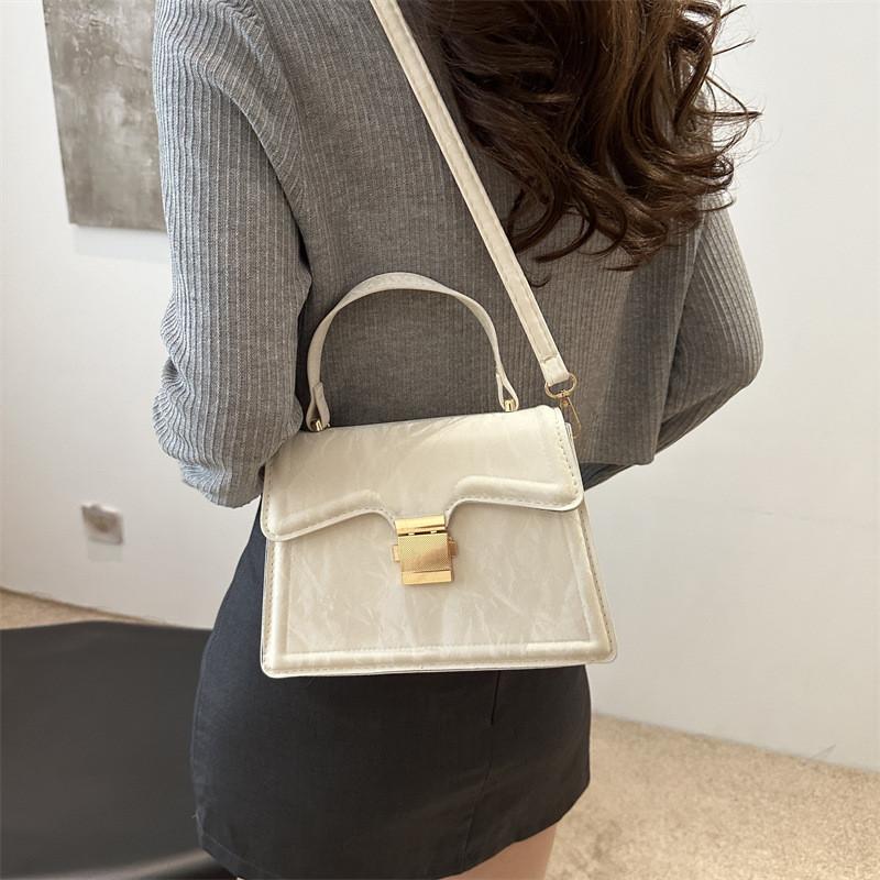 Chic Retro Casual Small Square Handbag Stylish Crossbody Bag In Soft Pu Leather