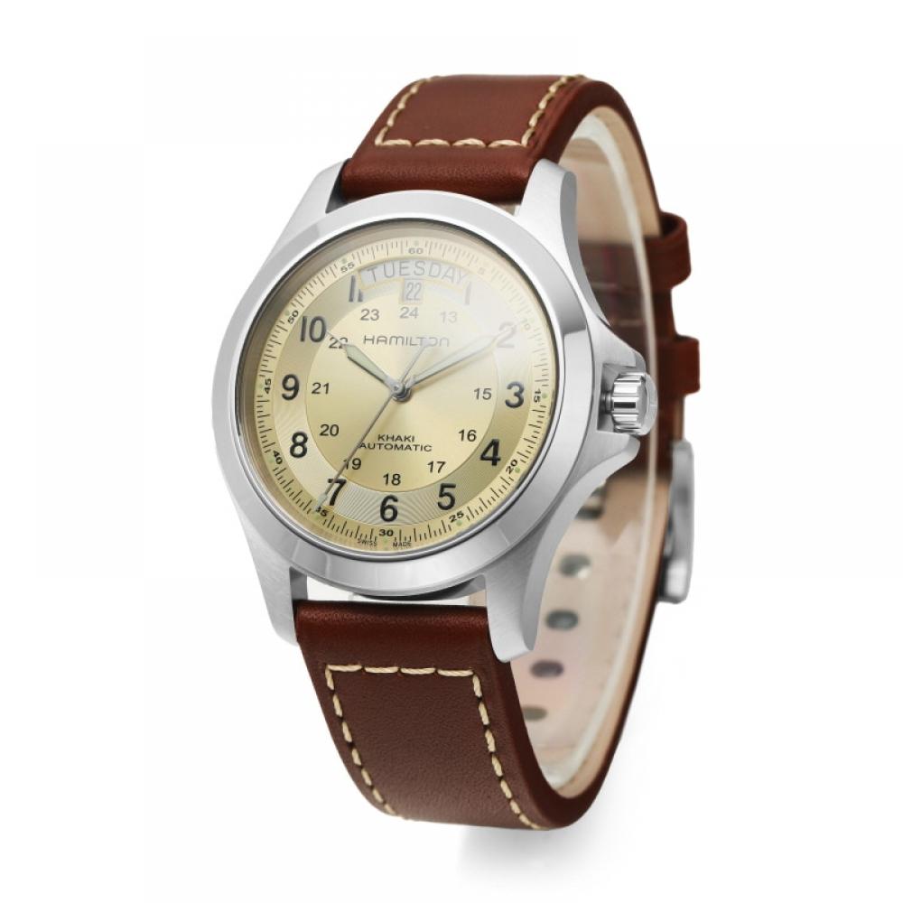 Reloj Hamilton H64455523 Khaki Field King de cuero para hombre