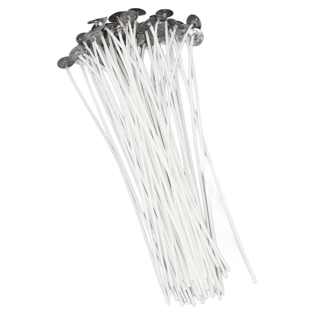 50pcs Candle Wick Pre Waxed 20cm Low Smoke Metal Sustainer Tab for DIY Candle Making