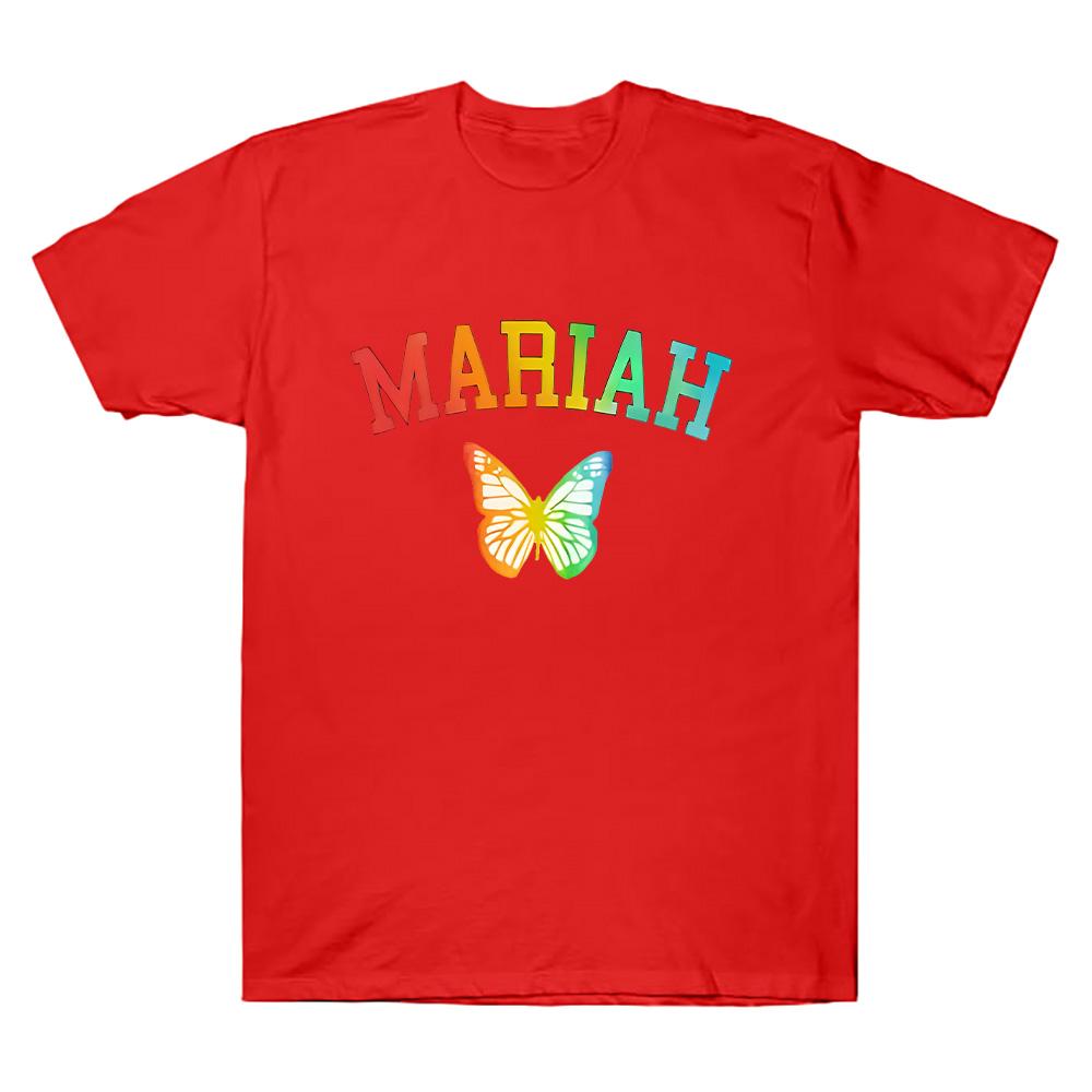 

Майки унисекс из хлопка с графикой Mariah Butterfly Adorable, модные женские топы оверсайз в стиле 90-х, унисекс XS красный