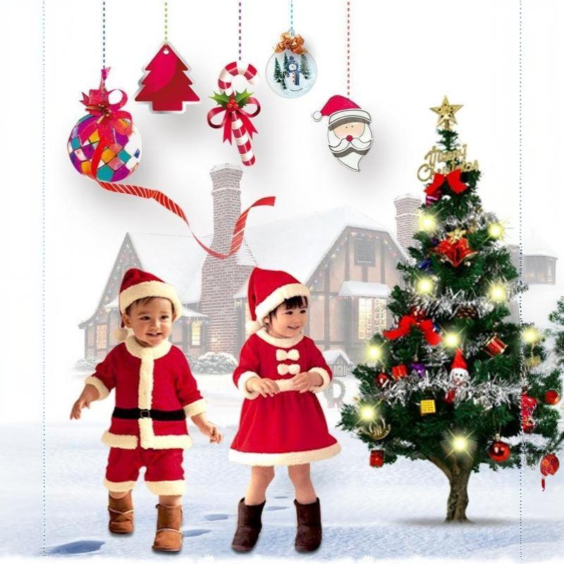 Toddler Baby Santa Costume Soft Plush Trim Matching Hat Perfect For Christmas Parties Photos