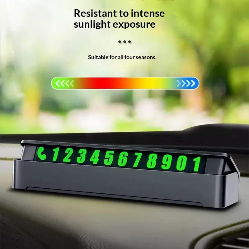 Temporary Parking Car Number Plate Luminous Clear Display Phone Contact Card Universal Auto Accessory for Drivers