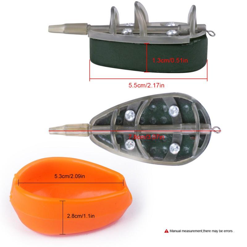 Carp Fishing Feeder Rig Set With Bait Cage Lead Weight Hook Assembly Lake Casting