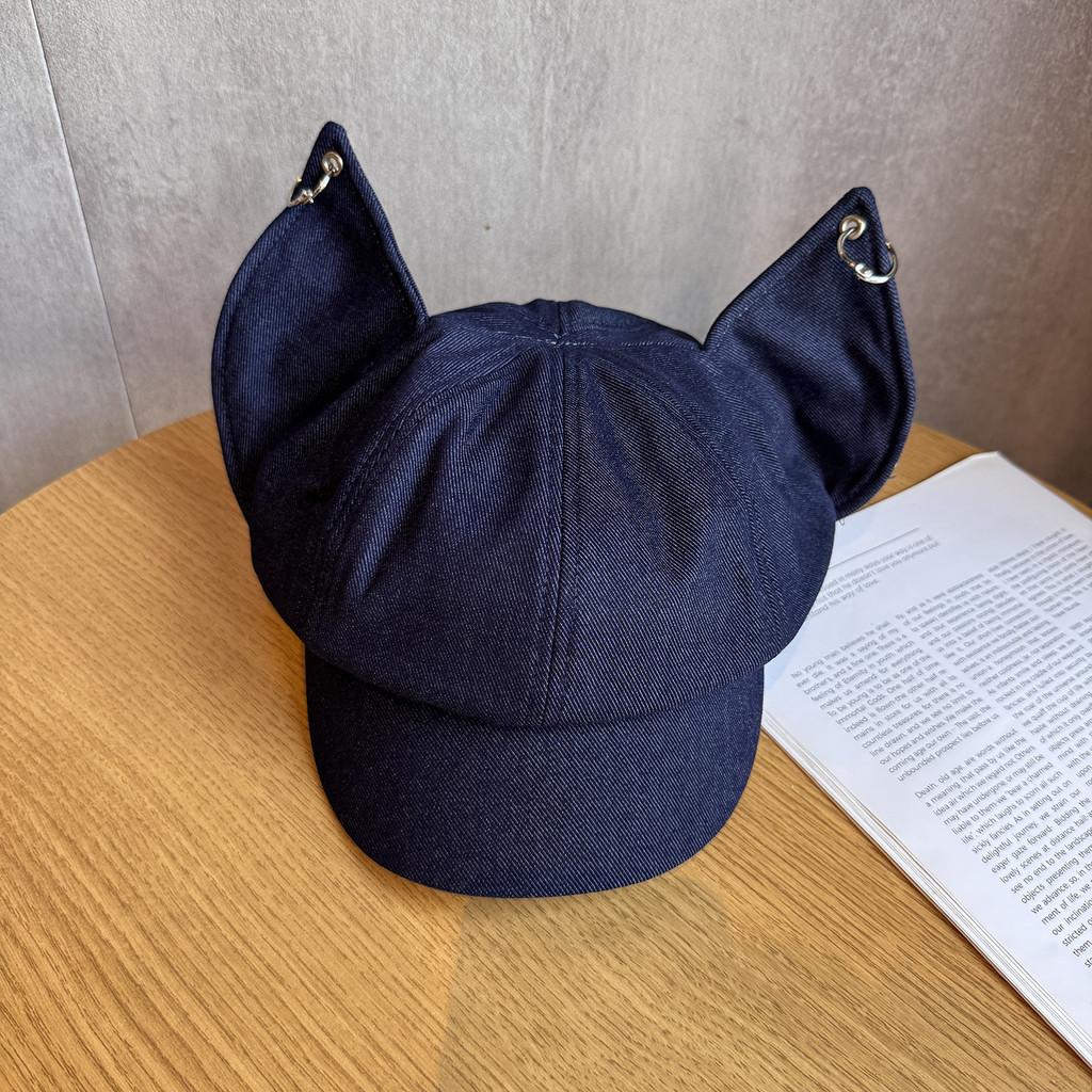 Solid Color Retro Style Fox Ear Beret Features Autumn Season Fashion Hat Travel