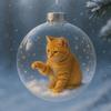 Cute Cat Christmas Ball Ornament 3D Animal Clear Plastic Ball Xmas Tree Ornaments