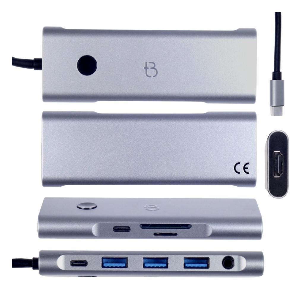 Stacja Dokująca 9W1 Hub Usb 3.0 Hdmi Power Delivery 100W 4K 60Hz Przycisk