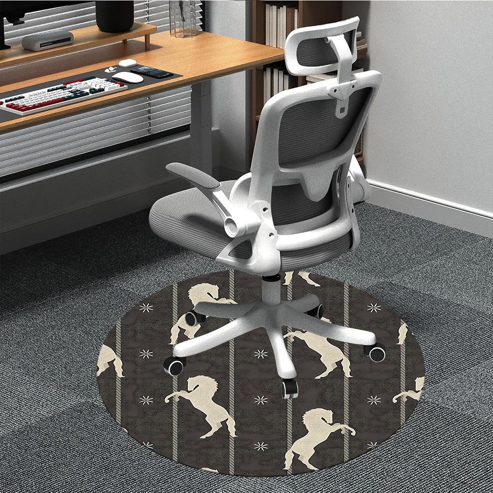 

1pc Horse Pattern Office Round Area Rug, Under Office Chairs Bedroom Living Room Home Decor, Room Deco, Available in Various Sizes L1121099 80cm by 80cm