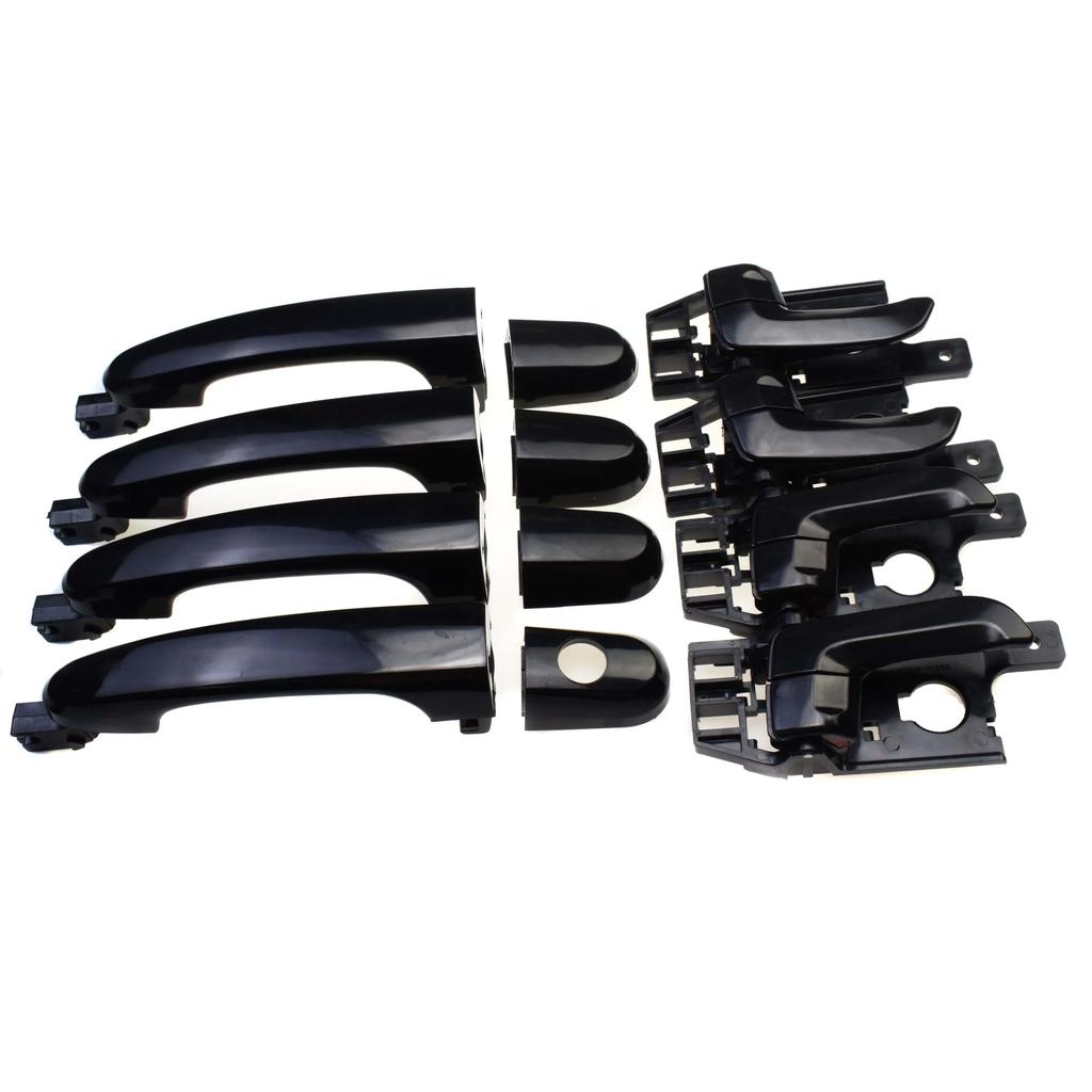 8pcs Chrome Black Outside & ide Door Handle Front Rear Left Right For Kia Sportage 2.0L 2.7L 2005 2006 2007 2008 2009 2010