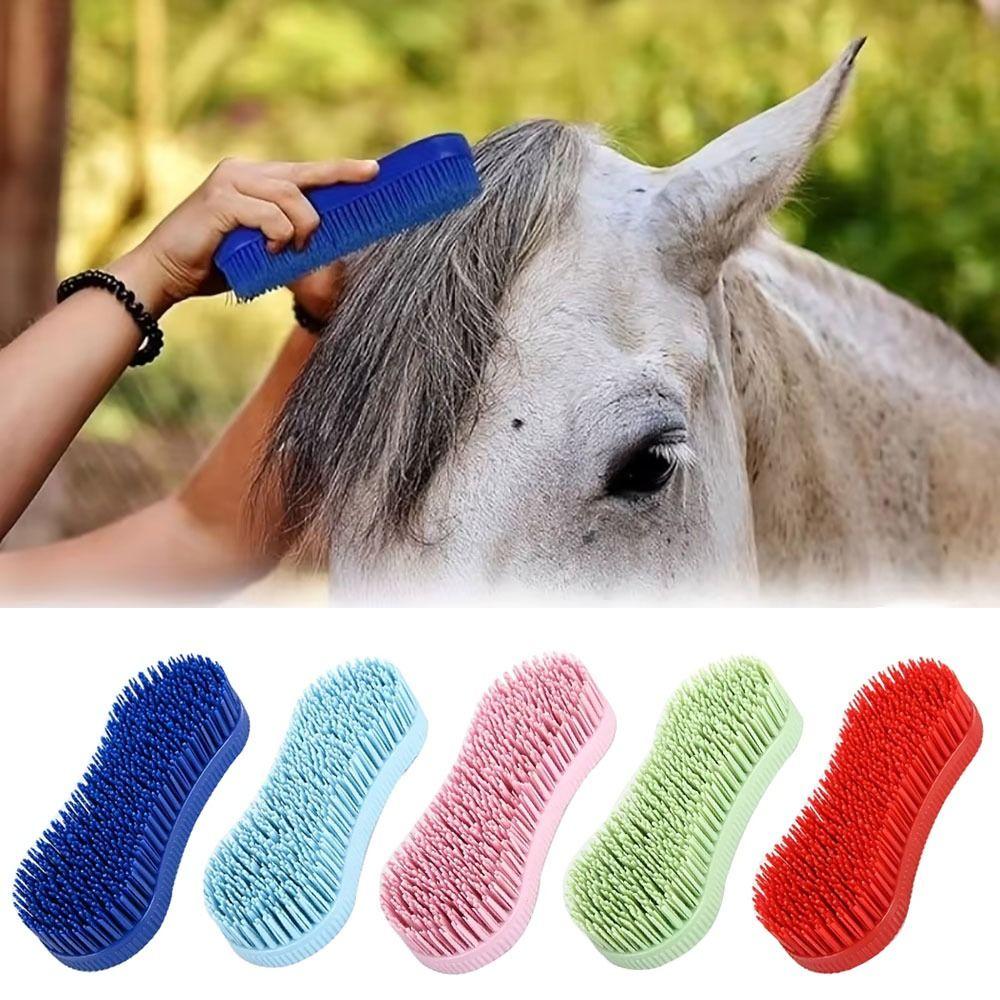1Pcs Colorful Horse Accessories Hard Bristle Equestrian Massage Tool  for Effective Cleaning Care