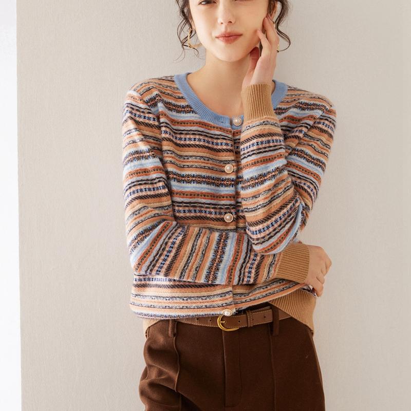 Cashmere cardigan for kvinner Qinghe cashmere 100 % cashmere dame høst og vinter cashmere genser myk og varm