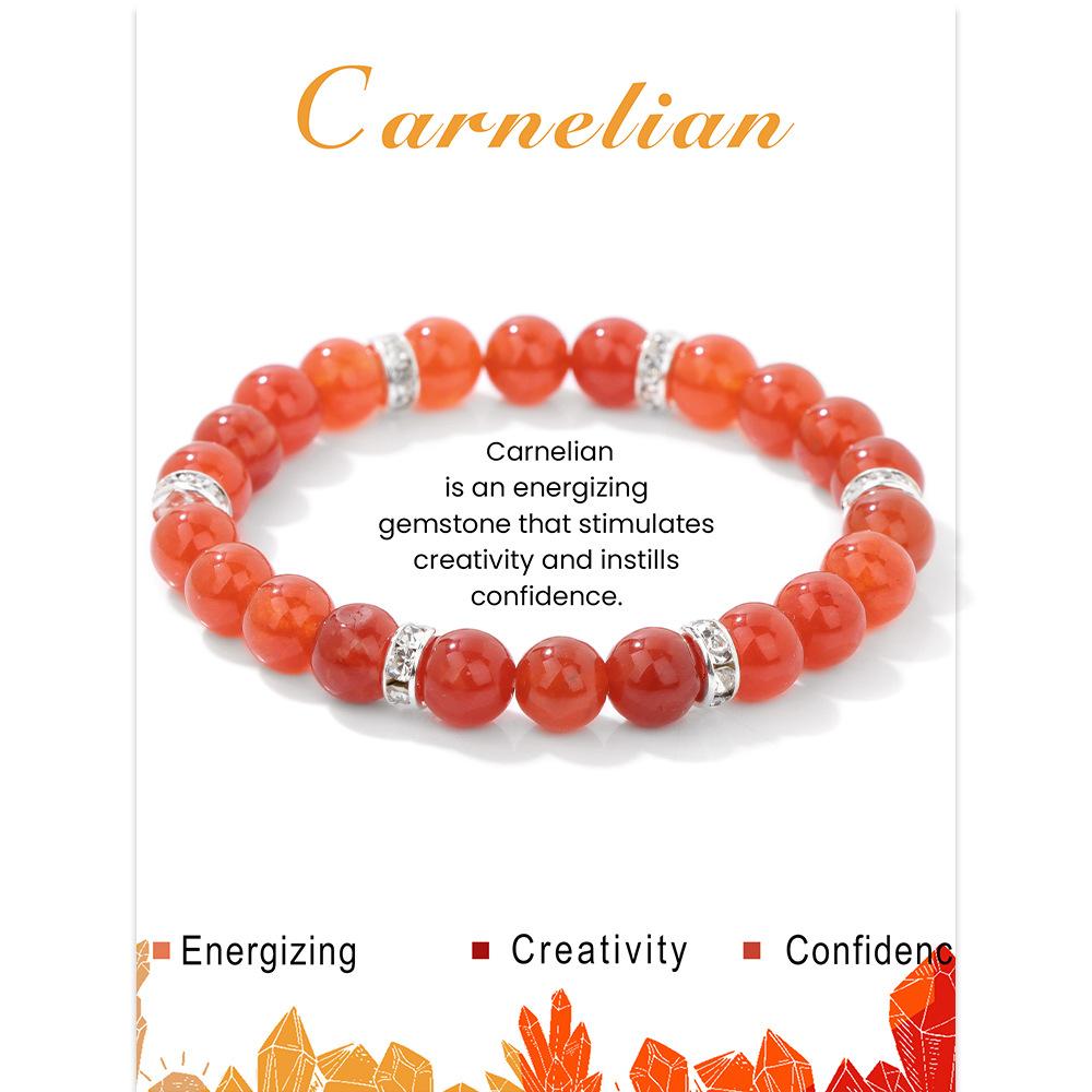 JYL TS Bracelet Birthday Gift Style Strengthens Affection & Blessings Red agate card ржавый красный