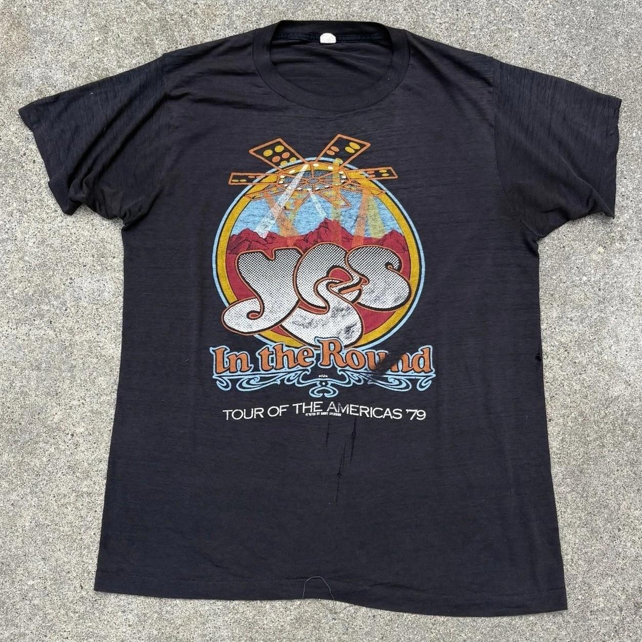 Rare YES T Shirt Vintage 1979  In the Round  Tour Tee Black Rock Band Tee S разноцветный