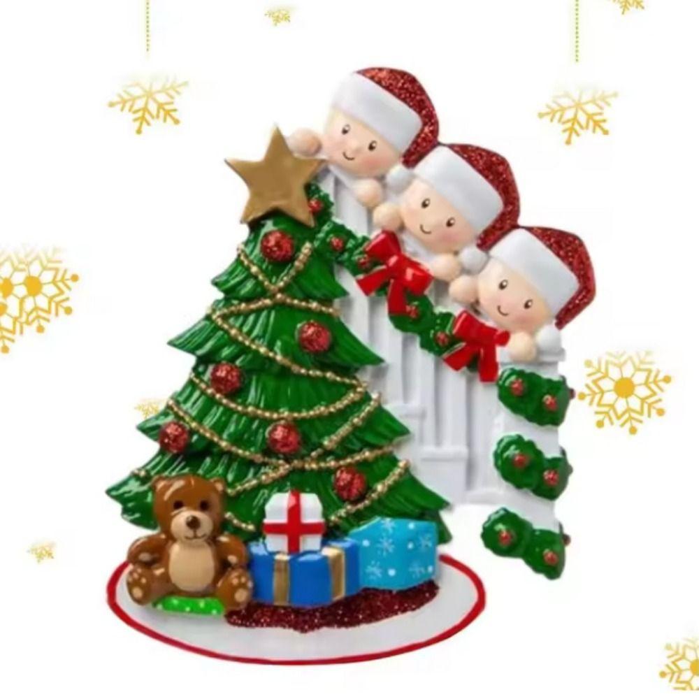 Resin Family Christmas Ornament Decorative DIY Name Pendants Christmas Tree Ornaments  Christmas