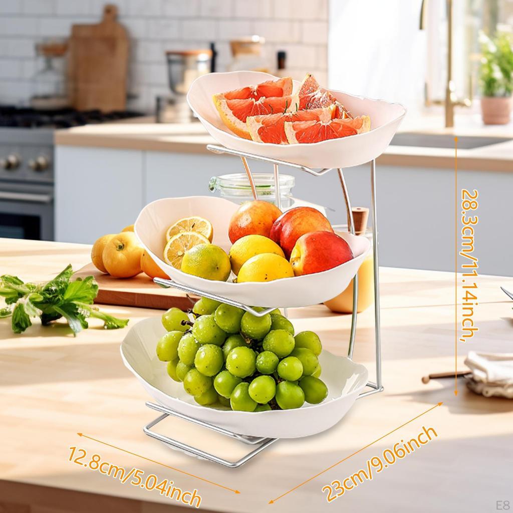 Countertop Multi-Layer Fruit Basket with Metal Support for Candy and Nuts