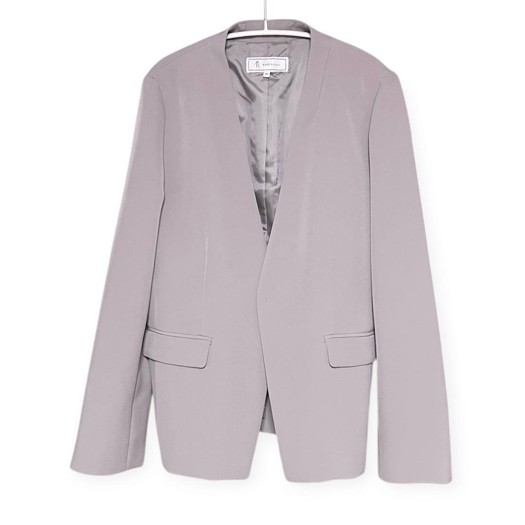 Good conditionROPE PICNIC collarless jacket 40 Greige L Commuting