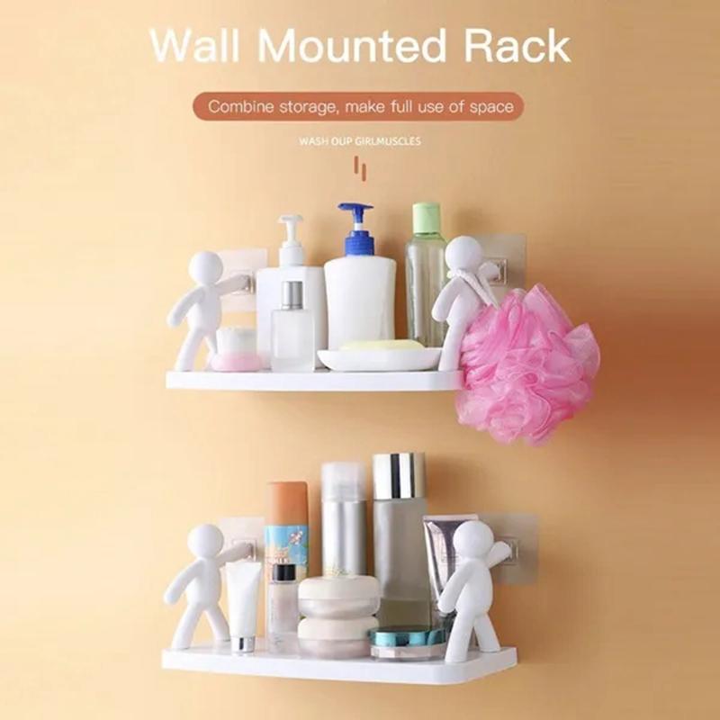 Punching Free Villain Storage Rack The Kitchen Toilet Receive Shelf Floating Shelves Bathroom Wall Mounted Shelf