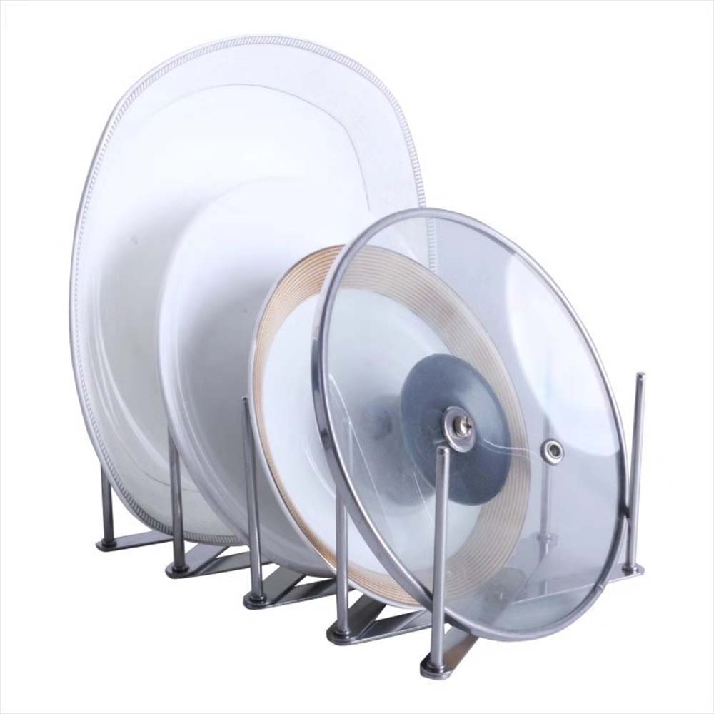 Bowl Stainless Steel Flatware Sink Drain Rack Plate Stand Dish Drainer Storage Shelf Pot Lid Holder