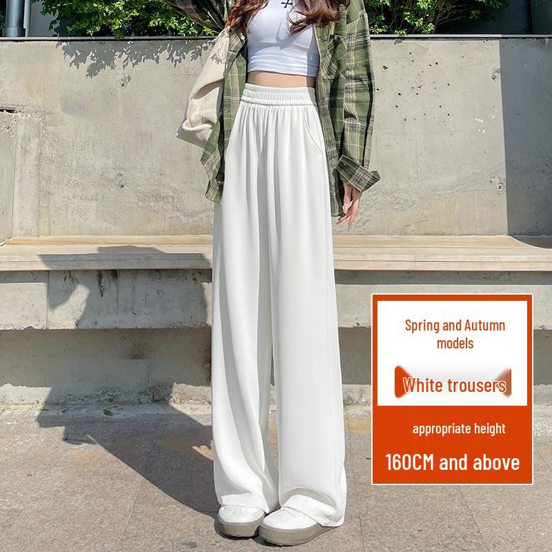 

Women’s 2025 Spring/Summer High Waist Petite Wide-Leg Elastic Black Pantsuit L (suggested for 105-120 kg)