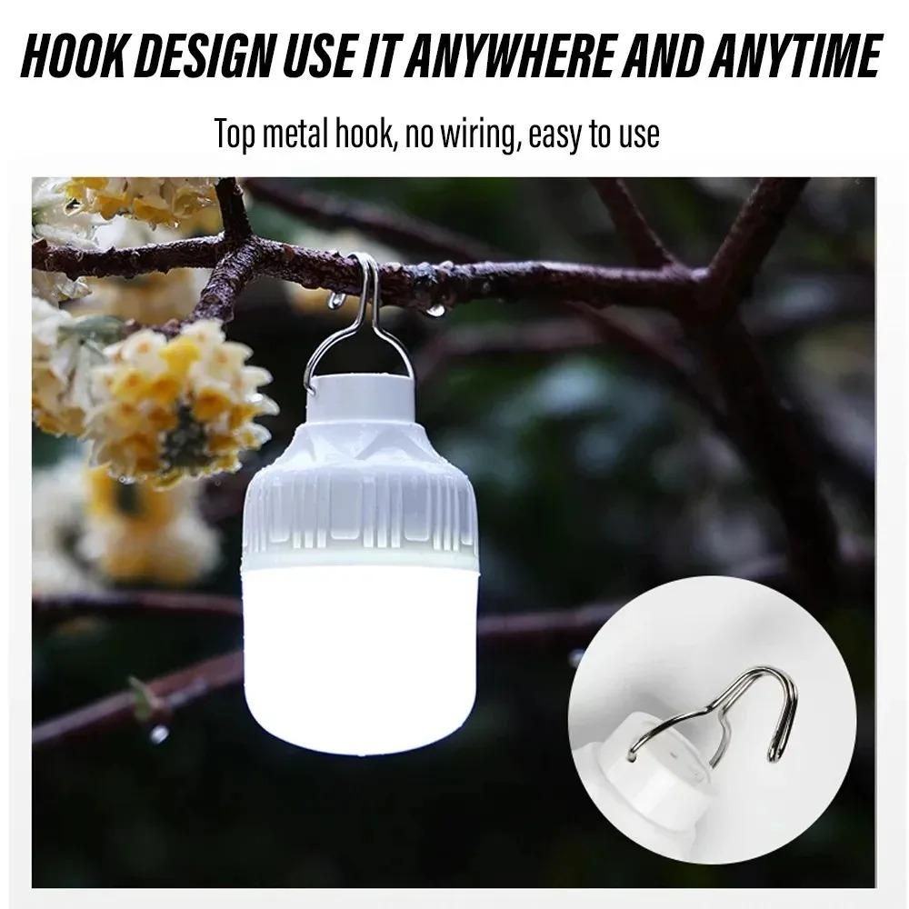 1-10pcs Outdoor USB Rechargeable LED Lamp Bulbs High Brightness Emergency Light Hook Up Camping Portable Lantern Night Lights