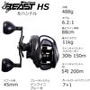 Abu Garcia Beast LP Beast 400 High Gear Baitcasting Reel Low Profile Bass Saltwater Monster Fish Big Game Left-Handed