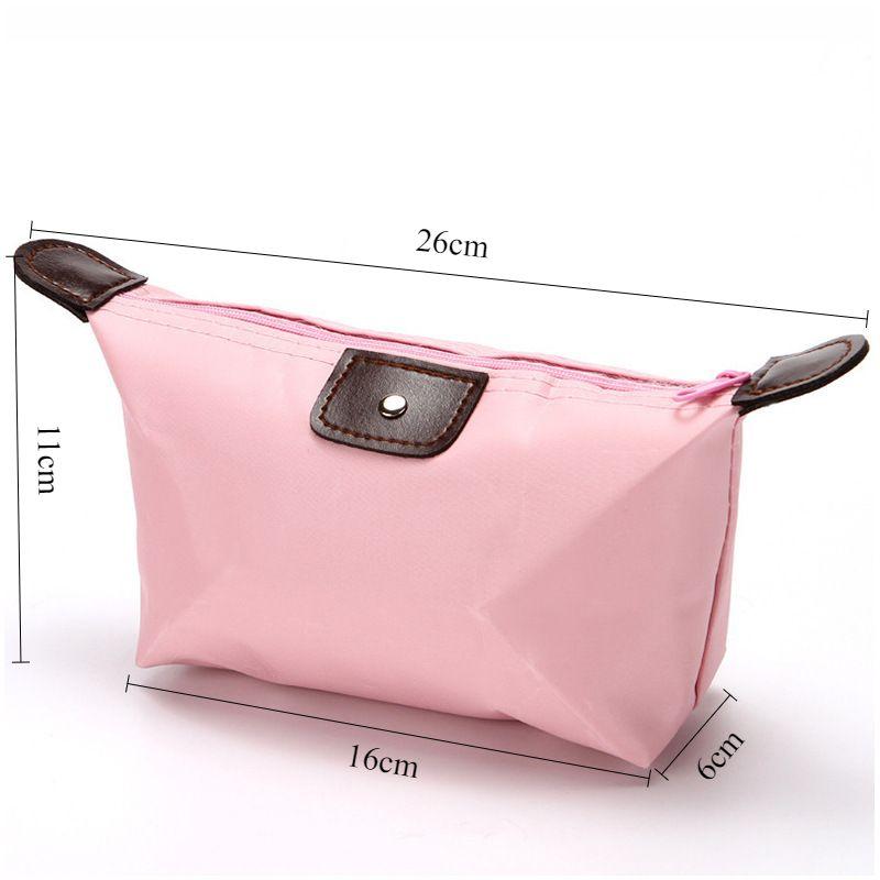 Women's Folding Dumpling Bun Candy colored Cosmetics Storage Makeup Bag Multi functional Travel Portable Handheld Women's Bag