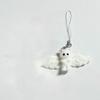 Cute Angel Wings Fuzzy Kitty Cat Heart Keychain Flocked Kitten Kawaii Phone Chain Anti-Lost Lanyard Pendant Bag Decor Gift