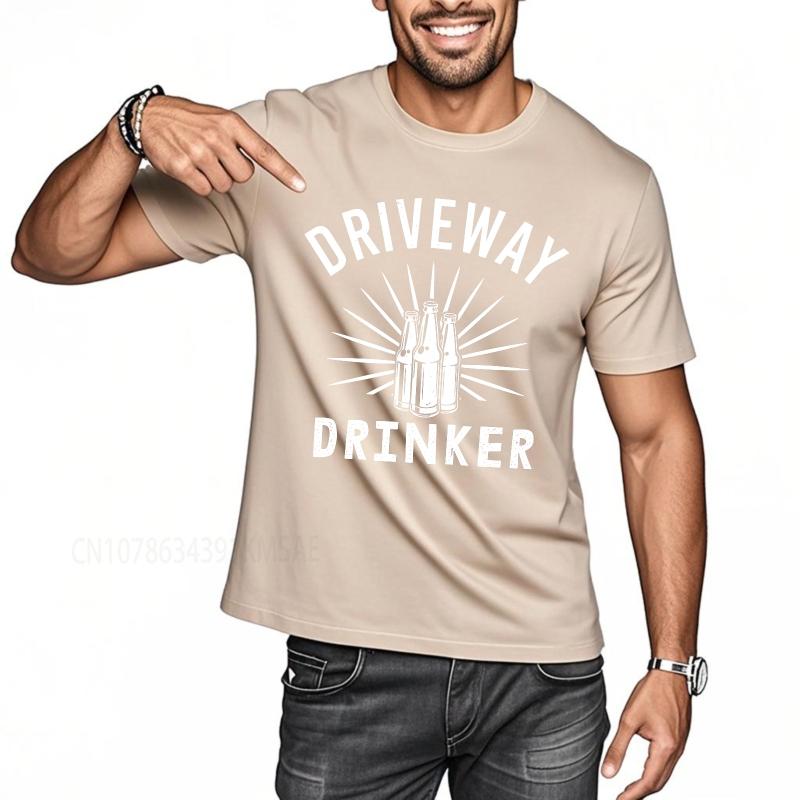 Big size summer Unisex t shirt Driveway Drinker Bottle Design With Rays Short Sleeve Workout Round Neck tees cotton men top tees