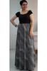 Women's Style Big Size Skirt Smoked Black Patterned 6 Piece Viscose Skirt With Elastic Waist
