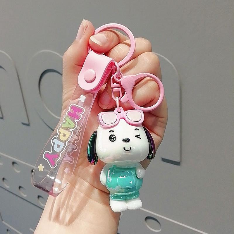 Adorable Electroplated Pvc Cartoon Eyed Dog Keychain Perfect For Gifts