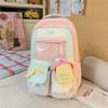 Schoolbag New Japanese Ins High Value, Sweet and Transparent Double Shoulder Schoolbag, Women's Contrasting Color Splicing Large-capacity Backpack