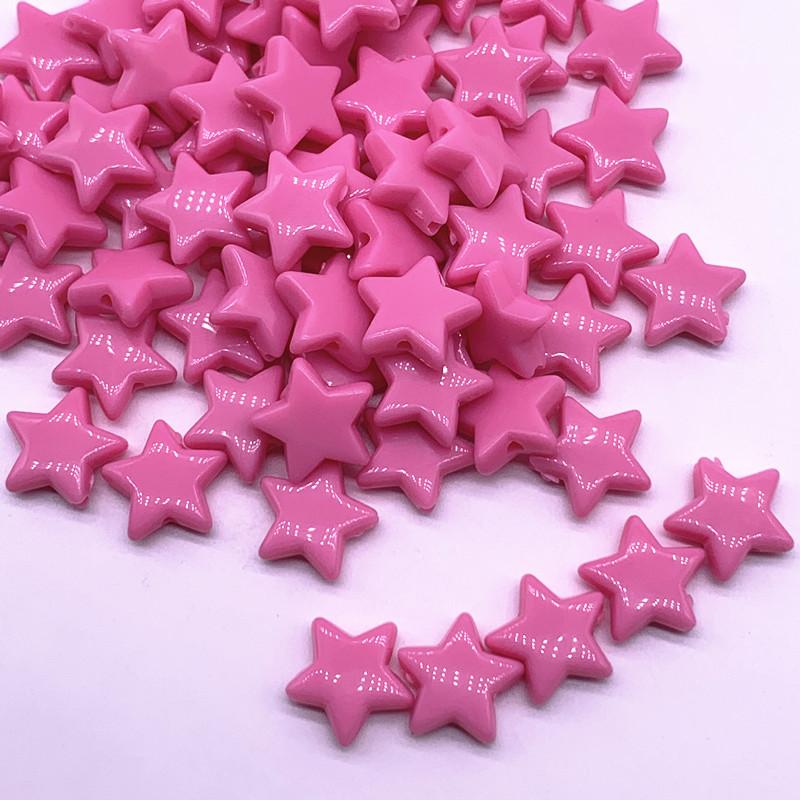 50pcs14mm Colourful Faceted Five-pointed Star Acrylic Loose Spacer Beads for Jewelry Making DIY Accessories
