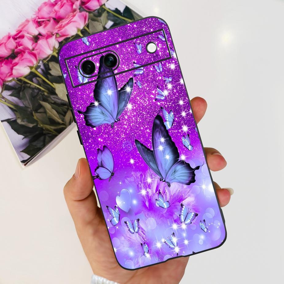 For Google Pixel 8A Case Pixel8 Pro Cute Cat Flower Painted Cover Silicone Phone Case For Google Pixel 8 Pro Pixel8A Soft Fundas
