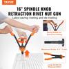 Rivet Nut Tool, 16” Rivnut Tool Kit with 13PCS Metric and SAE Mandrels, 186PCS Rivet Nuts, M3, M4, 10-24, M5, M6, 1/4-20, 8-32, 5/16-18, M8, 3/8-16,