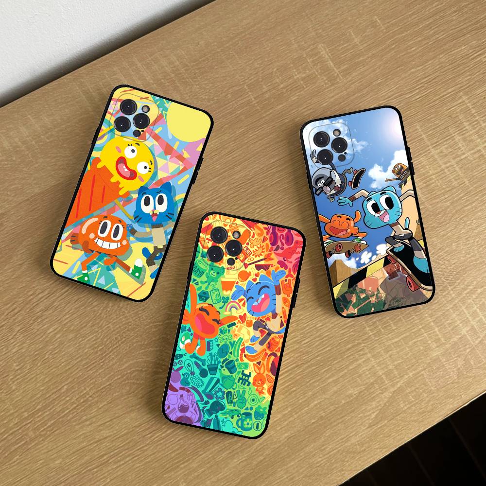 The A-Amazing World Gumball Anime Phone Case For IPhone 17 16 14 15 13 12 11 Pro Max Plus Silicone Soft Cover