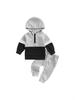 Solid Color Patchwork Hoodie & Pants Set (Long Sleeve)