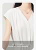 Thin strip mid length dress sleeveless V-neck casual skirt