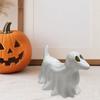 Halloween Ghost Animal Figurine Draped Ghost Dog Cat Statue Resin Spooky Tabletop Ornaments for Home Party Haunted House Decor