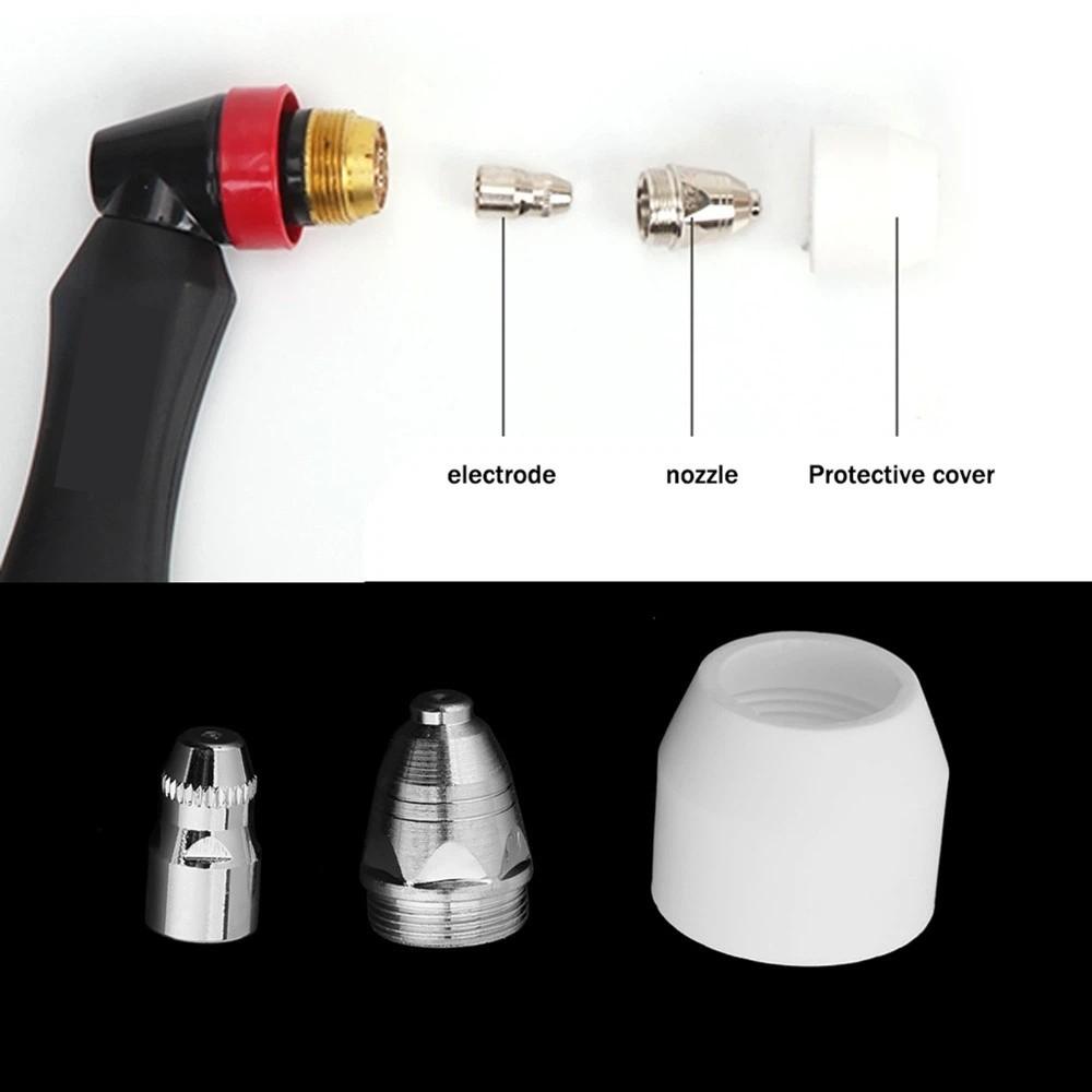 25 Pcs 1.5mm Tip Diameter P-80 Plasma Cutter Consumables For BTC800DP Plasma Cutter Plasma Cutting Nozzle and Electrode Kit