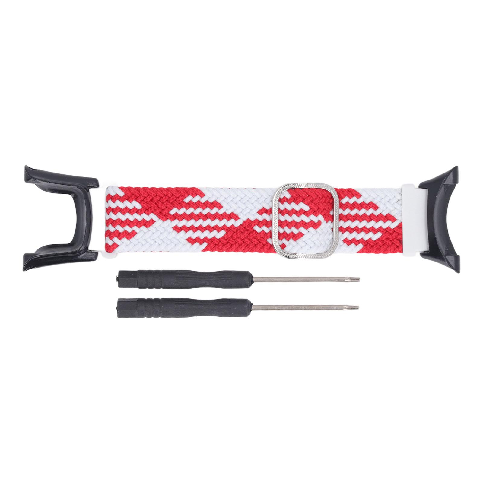 

Быстросъемный плетеный ремешок для часов, эластичный сменный регулируемый нейлоновый плетеный ремешок для часов унисекс красный