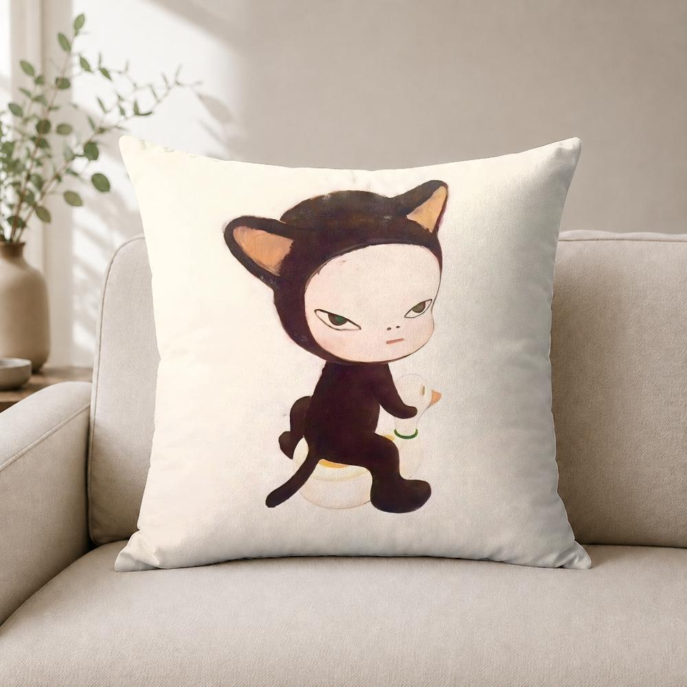 Yyoshitomo Nara Ddoll Cushion Cover Breathable Short Plush Pillow Case Wrinkleresistant Machinewashable For Easy Care