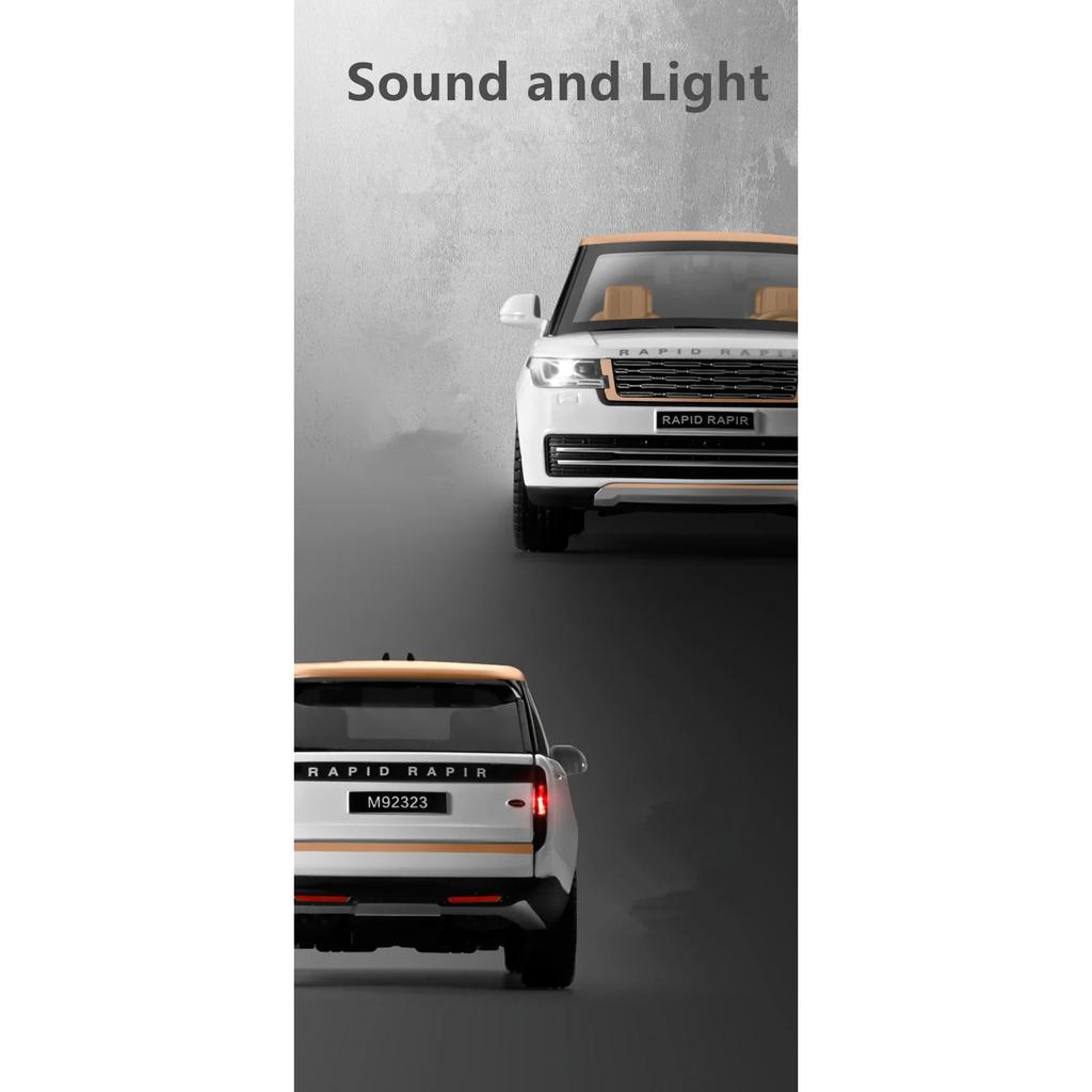 1/24 Land Rover Range Rover SUV Model samochodu ze stopu metali Diecast Pojazdy terenowe Model samochodu Symulacja Dźwięk i światło Zabawka dla dzieci Prezent