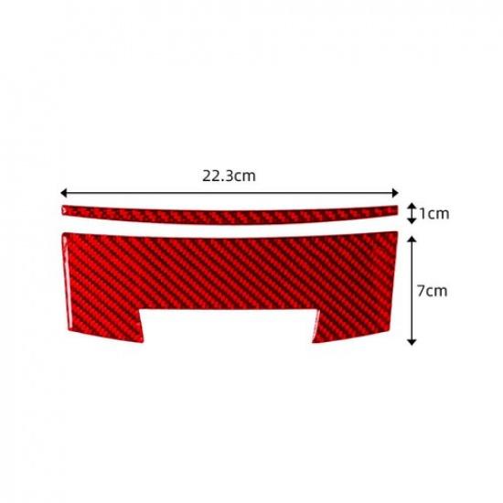 2Pcs For Honda Accord 2013-2017 Red Carbon Fiber Central Storage Box Cover Trim