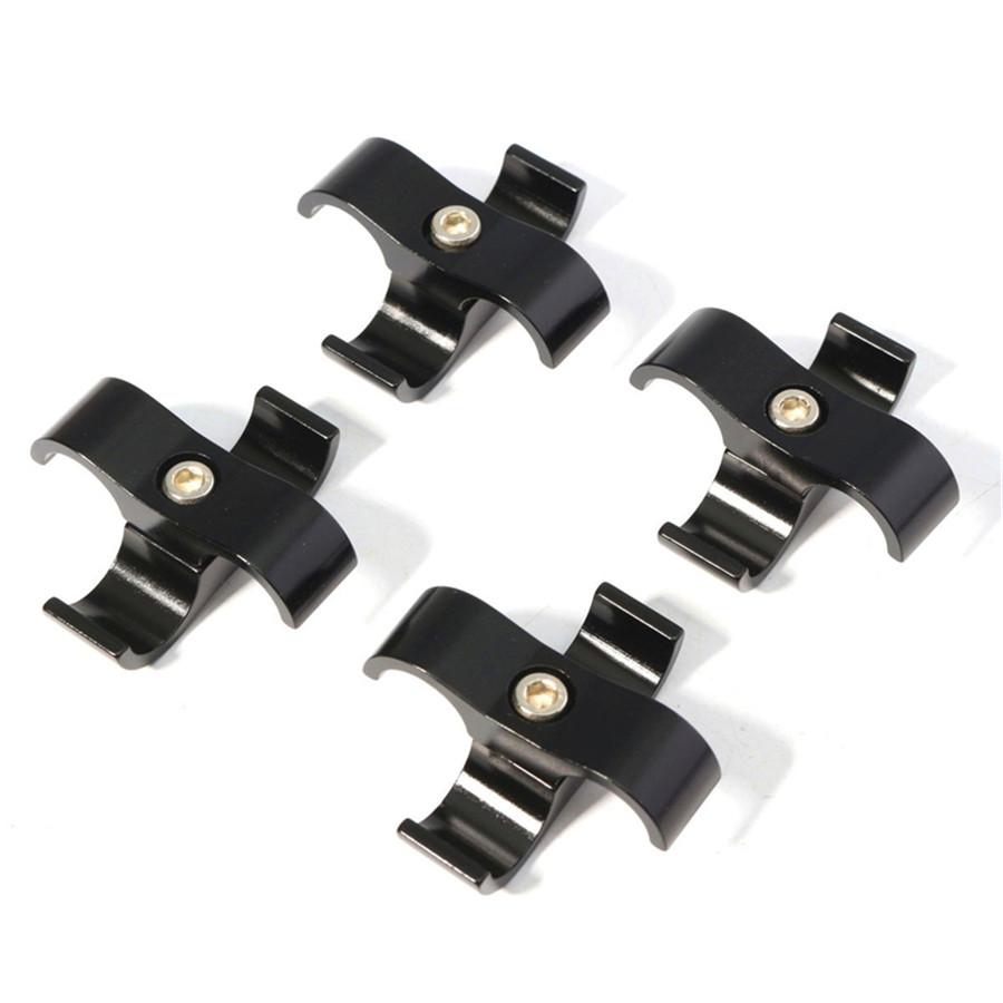 4pcs Black AN -6 AN6 14MM Braided Hose Separator Clamp Fitting Adapter Bracket