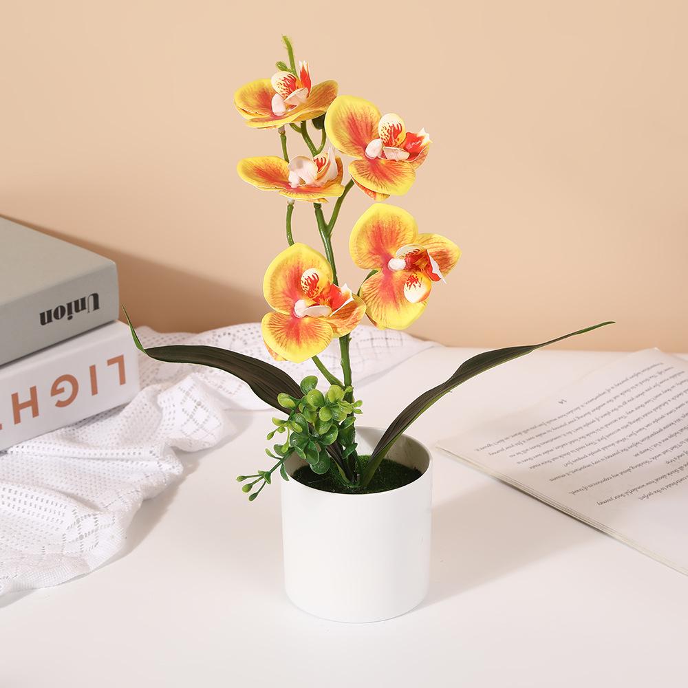 Artificial Flower Plants Potted Fake Plant Ornament Artificial Phalaenopsis Decorations Desk Accessories Room Decor Home Decor