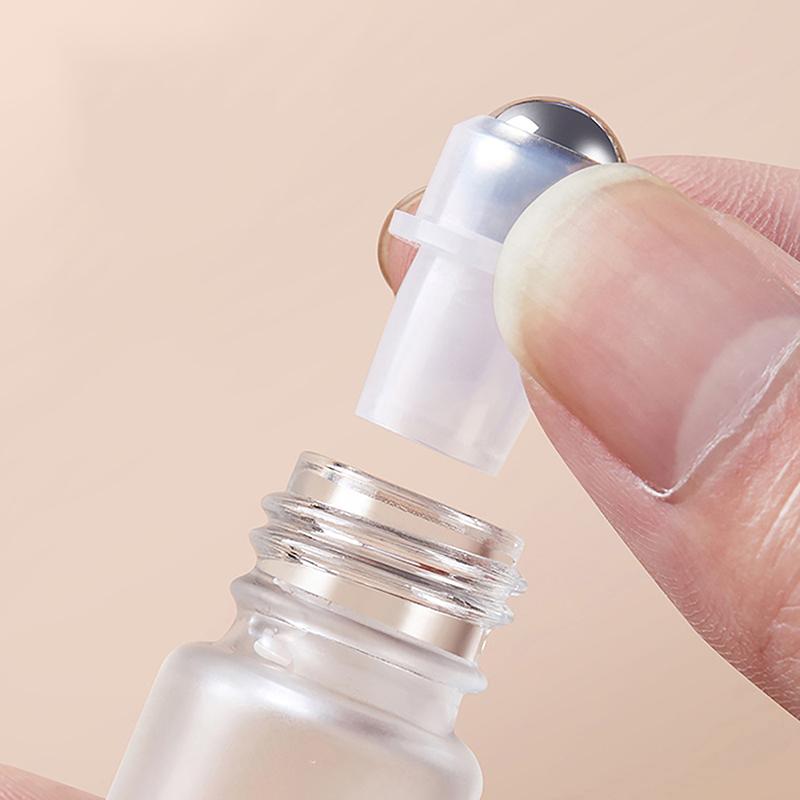 1/2/3/5/10Ml Cosmetic Container Roll On Glass Bottles For Essential Oil Empty Perfume Bottle Refillable Container With Wood Lid